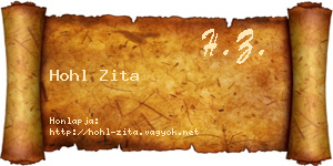 Hohl Zita névjegykártya
