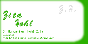 zita hohl business card